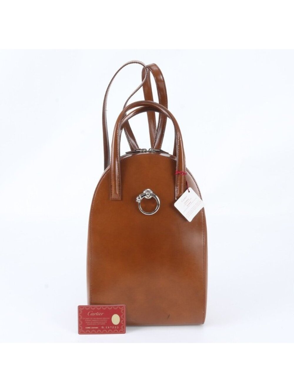Cartier Panthere GL Leather Backpack Brown
